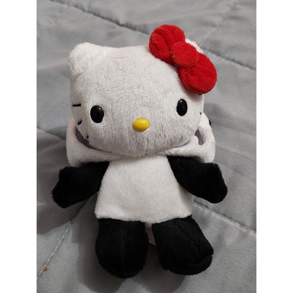 Sanrio Other - Sanrio Hello Kitty Panda Costume Plush Toy White Black Red Bow 6 inch